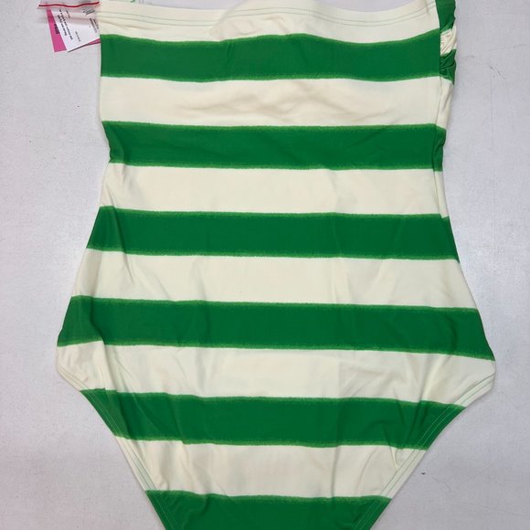Kate Spade One Piece Bathing Suit Bandeau and Built in underwire Bra Style Pesto - Picture 2 of 2